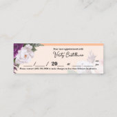 Peach Fuzz Roos Bloemensalon Bladwijzer Afspraak Mini Visitekaartje (Achterkant)