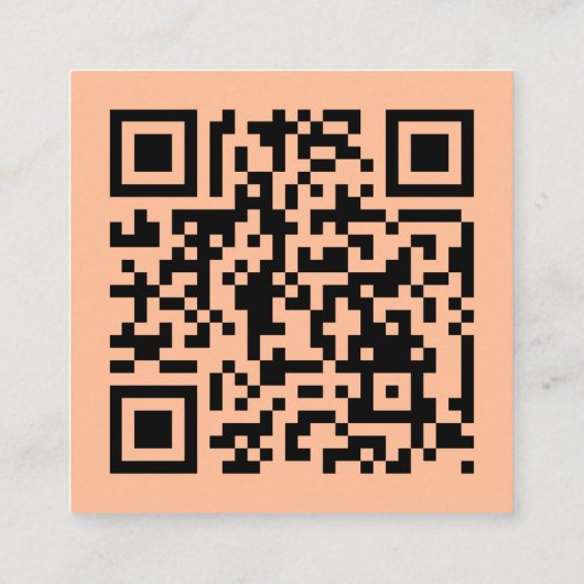 Peach Fuzz Roze Retro Hi QR Code Vierkante Visitekaartje (Achterkant)