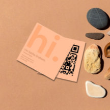 Peach Fuzz Roze Retro Hi QR Code