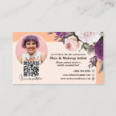 Peach Fuzz Rozen Floral Beauty Stylist Visitekaartje (Achterkant)