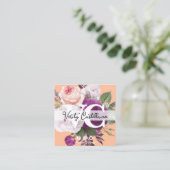 Peach Fuzz Rozen Floral Eenvoudig Persoonlijk Vierkante Visitekaartje (Staand voorkant)