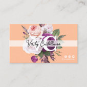 Peach Fuzz  Rozen Floral Eenvoudig Persoonlijk Visitekaartje (Voorkant)