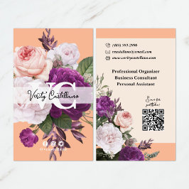 Peach Fuzz Rozen Floral Eenvoudig Persoonlijk Visitekaartje