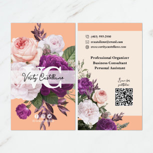 Peach Fuzz Rozen Floral Eenvoudig Persoonlijk Visitekaartje