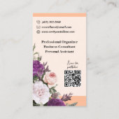 Peach Fuzz  Rozen Floral Eenvoudig Persoonlijk Visitekaartje (Achterkant)