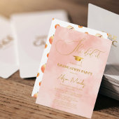 Peach Fuzz Simple Classic Afstuderen Ze deed het Kaart