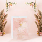 Peach Fuzz Simple Classic Afstuderen Ze deed het Kaart