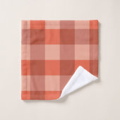 Peach Fuzz Sinaasappel Checkerboard Bad Handdoek (Wasdoekje)