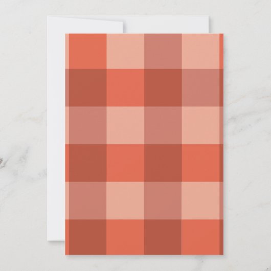 Peach Fuzz Sinaasappel dambord Peach Fuzz bruiloft Kaart (Achterkant)