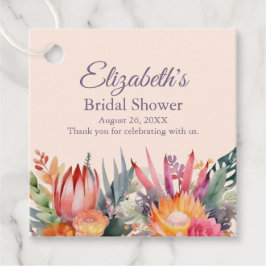 Peach Fuzz Tropical Flowers Vrijgezellenfeest Bedankjes Labels