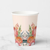 Peach Fuzz Tropical Flowers Vrijgezellenfeest Papieren Bekers (Rechts)