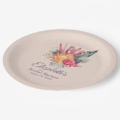 Peach Fuzz Tropical Flowers Vrijgezellenfeest Papieren Bordje (Gekanteld)