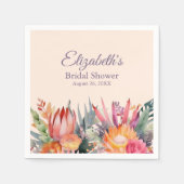 Peach Fuzz Tropical Flowers Vrijgezellenfeest Servet (Voorkant)