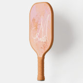 Peach Fuzz Tropical Leaves Gepersonaliseerde Gift Pickleball Paddle (Links)