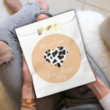 Peach Fuzz Valentijns's Favor Bag - Hart Print