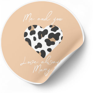Peach Fuzz Valentijns's Favor Sticker - Hart Print
