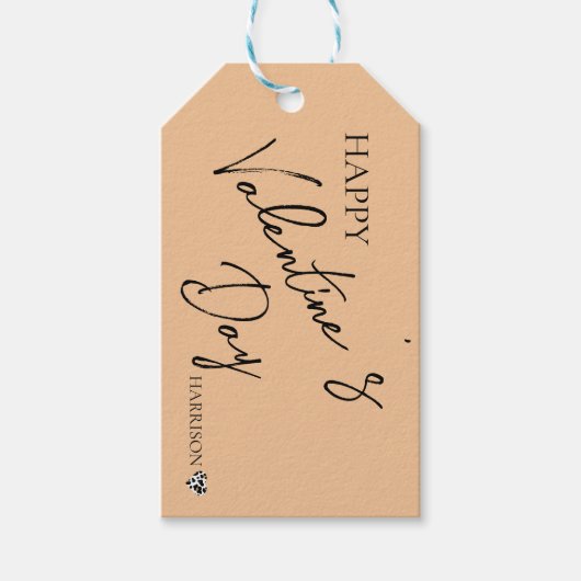 Peach Fuzz Valentijns's - gepersonaliseerde liefde Cadeaulabel (Voorkant)