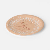 Peach Fuzz White Wildflower Wreath Afstuderen Papieren Bordje (Gekanteld)