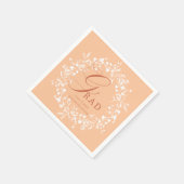 Peach Fuzz White Wildflower Wreath Afstuderen Servet (Hoek)