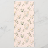 Peach Fuzz Wildflower Meadow Bruiloft Menu (Achterkant)
