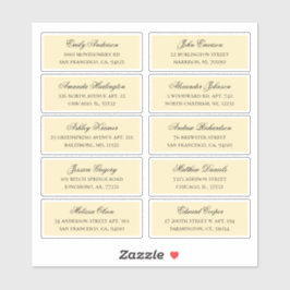 Peach gast namen adres. Bruiloft verzendlabels Sticker