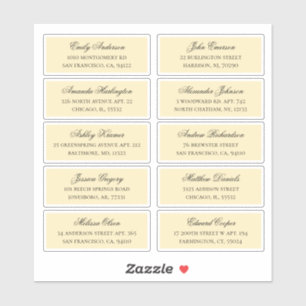 Peach gast namen adres. Bruiloft verzendlabels Sticker