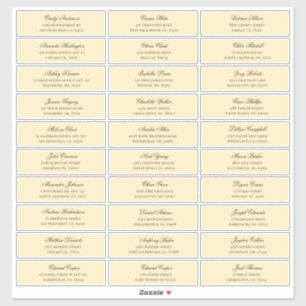 Peach gasten namen adres. Bruiloft verzendlabel Sticker