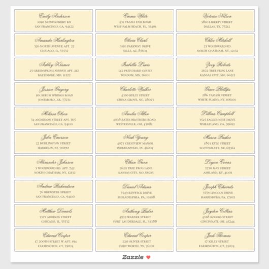 Peach gasten namen adres. Bruiloft verzendlabel Sticker (Vel)