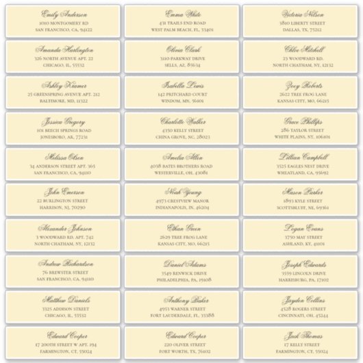 Peach gasten namen adres. Bruiloft verzendlabel Sticker (Voorkant)