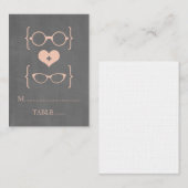 Peach Geeky Glassen Chalkboard Place Kards Plaatskaartje (Voorkant / Achterkant)