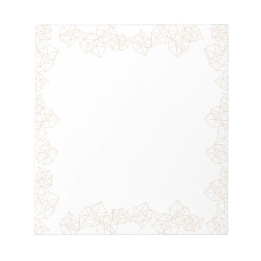 Peach geometrische rand modern notitieblok (Voorkant)
