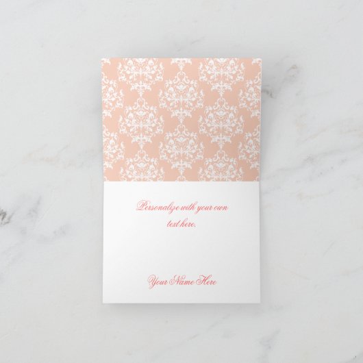 Peach Gerber Daisy bedankkaart (Binnen)