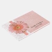 Peach Gerber Daisy Wedding Guest Book Gastenboek (Hoek)