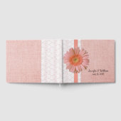 Peach Gerber Daisy Wedding Guest Book Gastenboek (Volledig)
