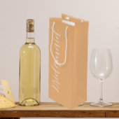 Peach gestileerde script bruiloft bruidsmeisje wijn cadeautas