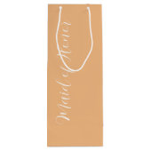 Peach gestileerde script Maid of Honor Wijn Cadeautas (Achterkant)
