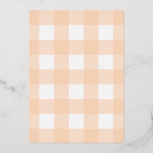 Peach Gingham Birthday Gold Foil uitnodiging (Achterkant)