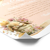 Peach Gingham Bunny 1st Birthday Sign Poster (Hoek)