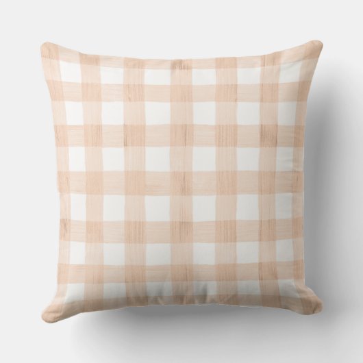 Peach Gingham Goose Watercolor Kussen (Achterkant)