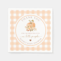 Peach Gingham Herfst vieren onze kleine pompoen