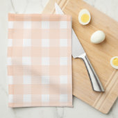 Peach Gingham Kitchen Towel Theedoek (Quarter Fold)