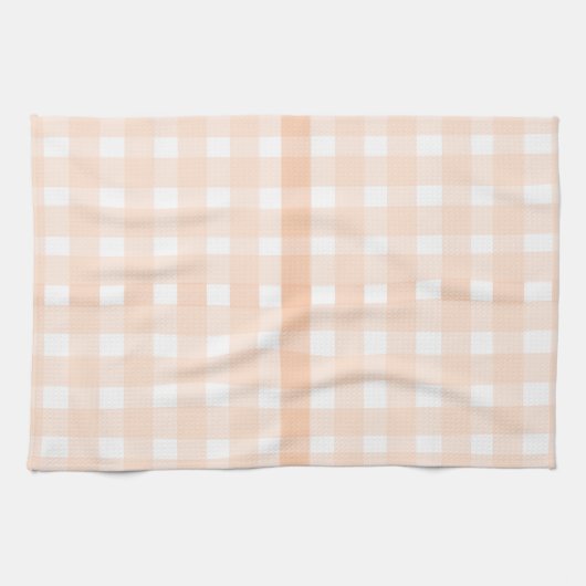 Peach Gingham Kitchen Towel Theedoek (Horizontaal)