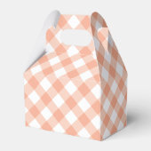 Peach Gingham Pig Roast Favor Box Bedankdoosjes (Achterkant)