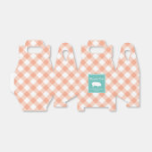 Peach Gingham Pig Roast Favor Box Bedankdoosjes (Uitgevouwen)