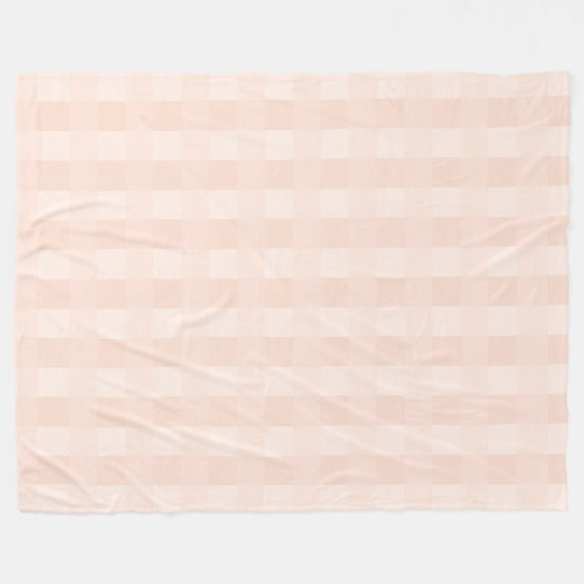 Peach Gingham Pset Pattern Fleece Blanket Deken (Voorkant (Horizontaal))