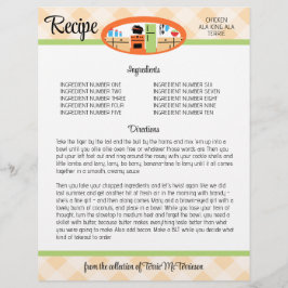 Peach gingham retro keukenrecept multomap inser...