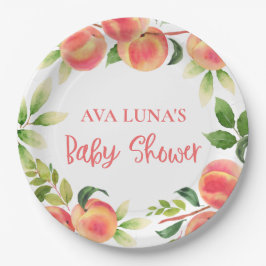 Peach Girl Baby shower Paper Borden Papieren Bordje
