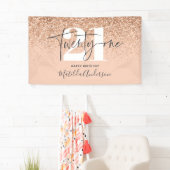 Peach girly modern glitter chic 21-jarig decor spandoek (Insitu)