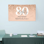 Peach giro modern glitter chic verjaardagdecor spandoek (Beurs)