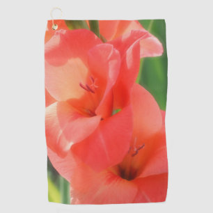 Peach Gladiolas-ventilator Golfhanddoek